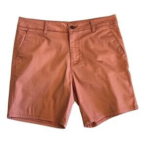 NEW RSQ Short Chino Short Mens 33 Chino Shorts Salmon Tan Tillys Button $37 Red